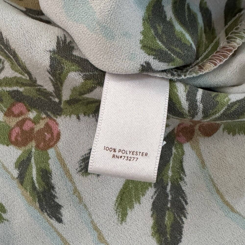 LC LAUREN CONRAD Tropical Floral Hawaiian Blouse Top Pocket Women’s Size Medium - Picture 4 of 8